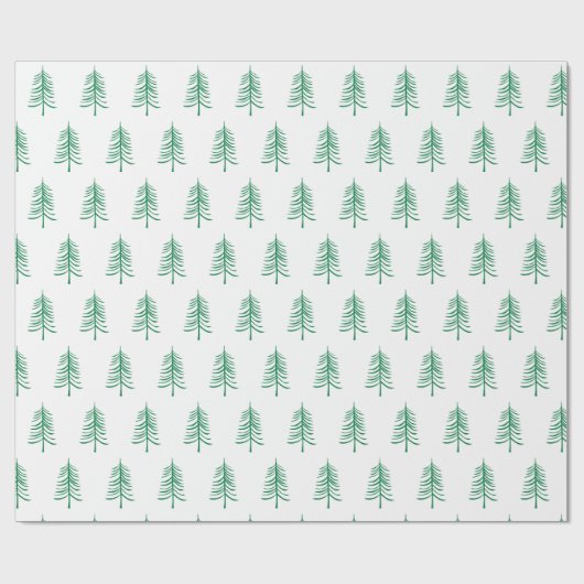 Moderner Minimalistischer Grüner Weihnachtsbaum Geschenkpapier (Flach)