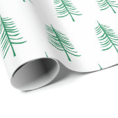 Moderner Minimalistischer Grüner Weihnachtsbaum Geschenkpapier (Rolleneckpunkt)