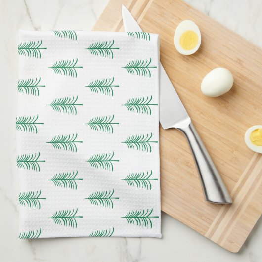 Moderner Minimalistischer Grüner Weihnachtsbaum Geschirrtuch (Viertel Falte)