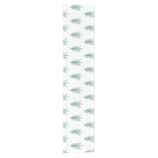 Moderner Minimalistischer Grüner Weihnachtsbaum Kurzer Tischläufer (Vorderseite)