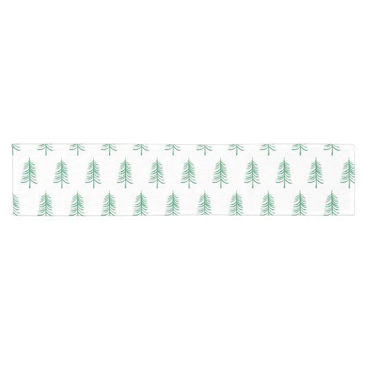 Moderner Minimalistischer Grüner Weihnachtsbaum Kurzer Tischläufer (Horizontal)