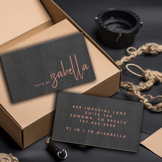 Moderner Minimalistischer Hair Stylist-Script-Name Visitenkarte