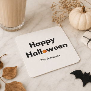 Moderner minimalistischer Halloween – Personalisie Rechteckiger Pappuntersetzer