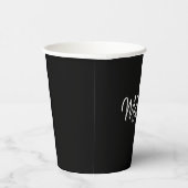 Moderner Minimalistischer Handgeschriebener Name Pappbecher (Rechts)
