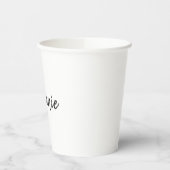 Moderner Minimalistischer Handgeschriebener Name Pappbecher (Links)