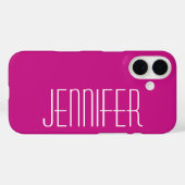 Moderner Minimalistischer, heißer Rosa, Personalis Case-Mate iPhone Hülle (Rückseite (Horizontal))