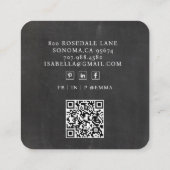 Moderner Minimalistischer hellgrauer QR-Code Quadratische Visitenkarte (Rückseite)