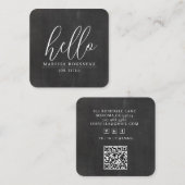 Moderner Minimalistischer hellgrauer QR-Code Quadratische Visitenkarte (Vorne/Hinten)