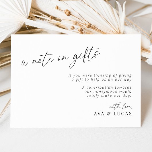 Moderner Minimalistischer Hinweis auf Honeymoon-Sp Begleitkarte