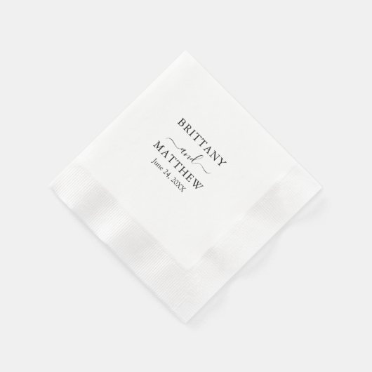 Moderner Minimalistischer Hochzeitcocktail Serviette (Ecke)