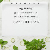 Moderner Minimalistischer Hochzeitkalender Save th Geschirrtuch (Gefaltet)