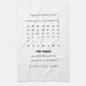 Moderner Minimalistischer Hochzeitkalender Save th Geschirrtuch (Vertikal)