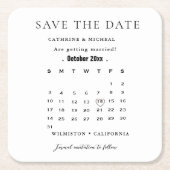 Moderner Minimalistischer Hochzeitkalender Save th Rechteckiger Pappuntersetzer (Vorderseite)