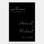 Moderner Minimalistischer Hochzeitsempfang Acrylschild (Vorderseite)