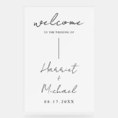 Moderner Minimalistischer Hochzeitsempfang Acrylschild (Vorderseite)