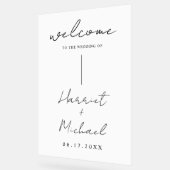 Moderner Minimalistischer Hochzeitsempfang Acrylschild (Winkel)