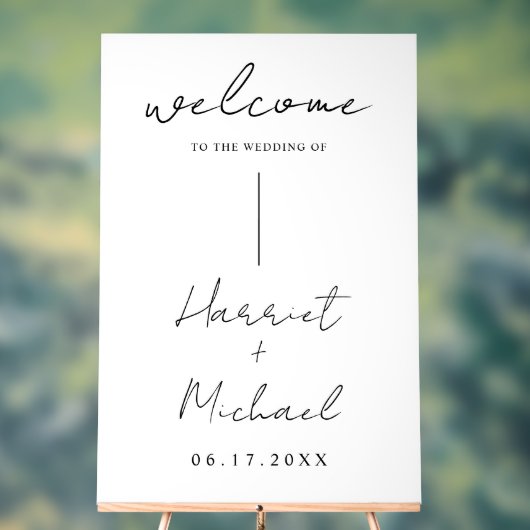 Moderner Minimalistischer Hochzeitsempfang Acrylschild (Neutral)