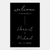 Moderner Minimalistischer Hochzeitsempfang Acrylschild (Vorderseite)