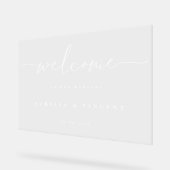 Moderner Minimalistischer Hochzeitsempfang Acrylschild (Winkel)