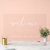 Moderner Minimalistischer Hochzeitsempfang Acrylschild (Hochzeit)