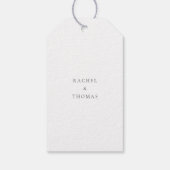 Moderner Minimalistischer Hochzeitsempfang Geschenkanhänger (Rückseite)