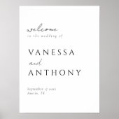 Moderner Minimalistischer Hochzeitsempfang Poster (Vorne)