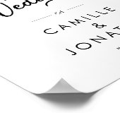 Moderner Minimalistischer Hochzeitsempfang Poster (Ecke)