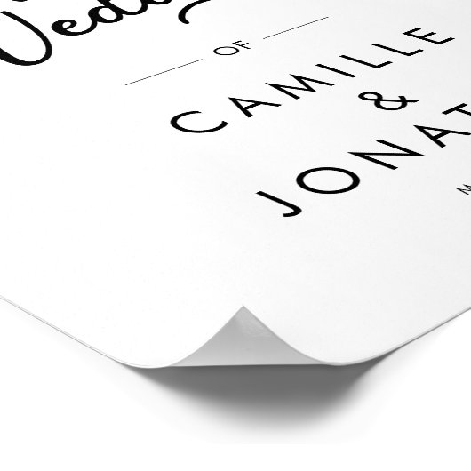 Moderner Minimalistischer Hochzeitsempfang Poster (Ecke)