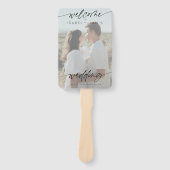 Moderner Minimalistischer Hochzeitsempfang | Weiße Fächer (Vorderseite)