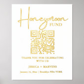 Moderner Minimalistischer Hochzeitsfonds QR-Code Foliendrucke (Vorderseite)