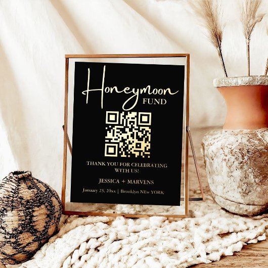 Moderner Minimalistischer Hochzeitsfonds QR-Code Foliendrucke