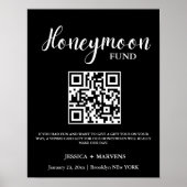 Moderner Minimalistischer Hochzeitsfonds QR-Code Poster (Vorne)