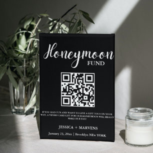 Moderner Minimalistischer Hochzeitsfonds QR-Code Poster