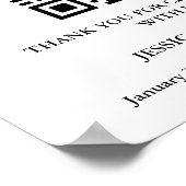 Moderner Minimalistischer Hochzeitsfonds QR-Code Poster (Ecke)