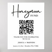 Moderner Minimalistischer Hochzeitsfonds QR-Code Poster (Vorne)