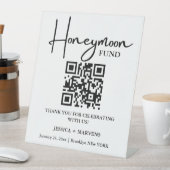 Moderner Minimalistischer Hochzeitsfonds QR-Code Sockelschild (In Situ)