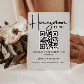 Moderner Minimalistischer Hochzeitsfonds QR-Code Sockelschild