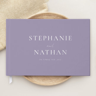 Moderner Minimalistischer Hochzeitssilber Gästebuch