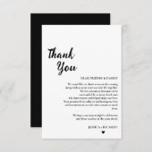 Moderner Minimalistischer Hochzeitstisch Dankeschö Dankeskarte (Vorne/Hinten)