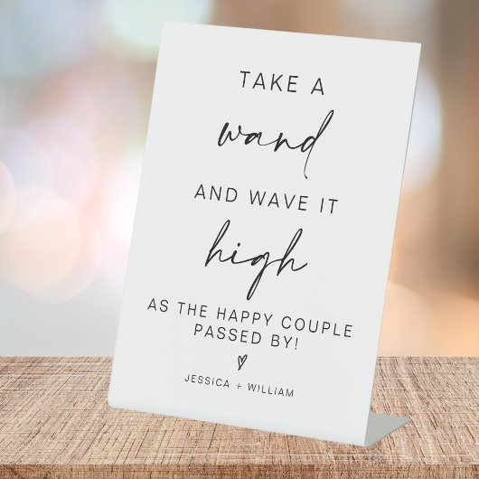 moderner minimalistischer Hochzeitswand Sockelschild