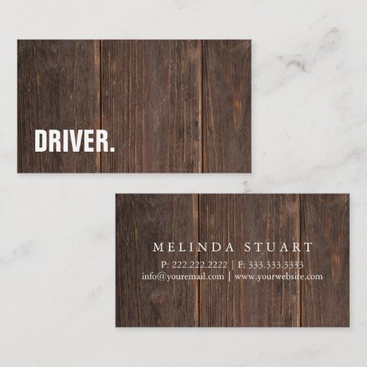 Moderner Minimalistischer Holzbrettantrieb Berufli Visitenkarte (Vorne/Hinten)