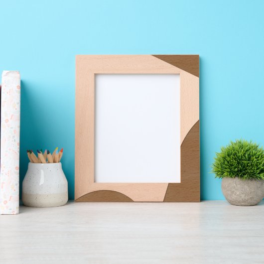 Moderner Minimalistischer Holzlaser mit Schatten Geätzte Rahmen (Vorderseite)