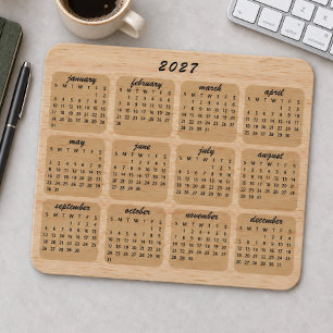 Moderner minimalistischer Holzmaserung-Stil 2027 K Mousepad