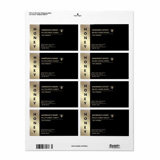 Moderner, minimalistischer Honigbienenhonig (Vorne)