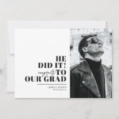 Moderner Minimalistischer horizontaler Abschluss m Einladung (Vorderseite)