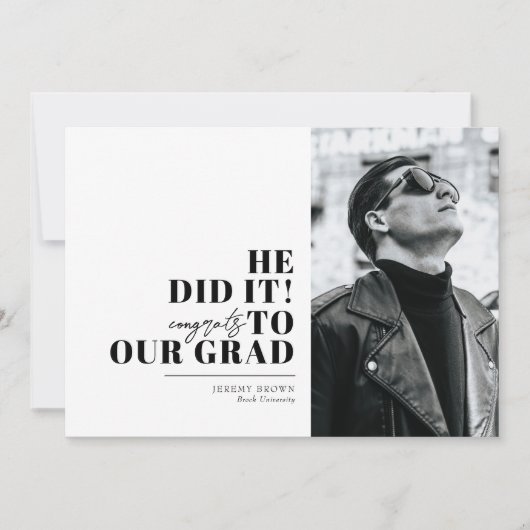 Moderner Minimalistischer horizontaler Abschluss m Einladung (Vorderseite)