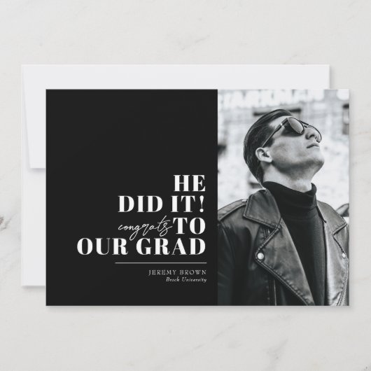 Moderner Minimalistischer horizontaler Abschluss m Einladung (Vorderseite)