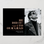 Moderner Minimalistischer horizontaler Abschluss m Folieneinladung (Vorderseite)