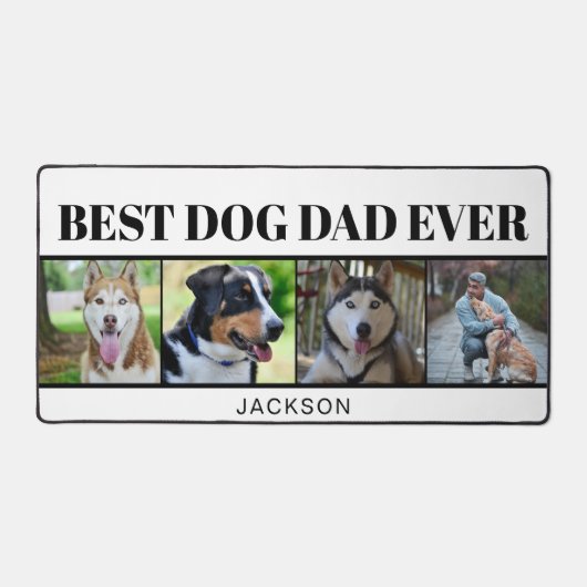 Moderner Minimalistischer Hunde Vater Vier FotoCol Schreibtischunterlage (Vorderseite)