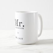 Moderner Minimalistischer Individuelle Name "Mr. E Kaffeetasse (VorderseiteRechts)